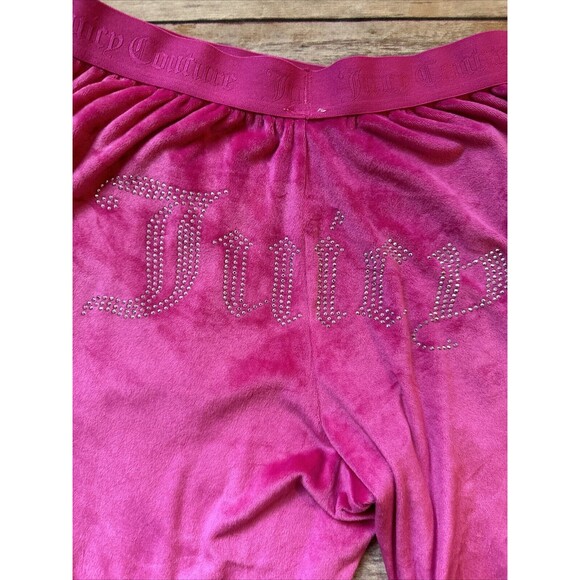 JUICY COUTURE Velour OG Bling Tracksuit Pants Pink Party Women’s L - Picture 2 of 8